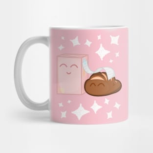 Cute Bread And Box Happy Hug With Stars Mug